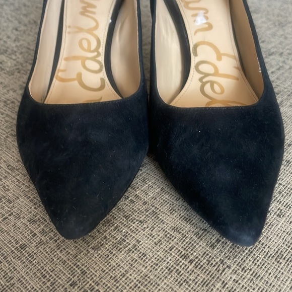 Sam Edelman Black Suede Pointy Toe Heels Size 9.5 - Picture 5 of 13